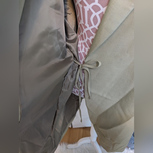 Topshop Tailored Dad Blazer Mini Dress Ecru Cream  Oversized Sz large - Picture 3 of 4